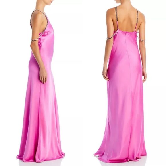 L’Agence Majesty Chain Trim Gown in Pink, NWT, Size 2 - Picture 4 of 16